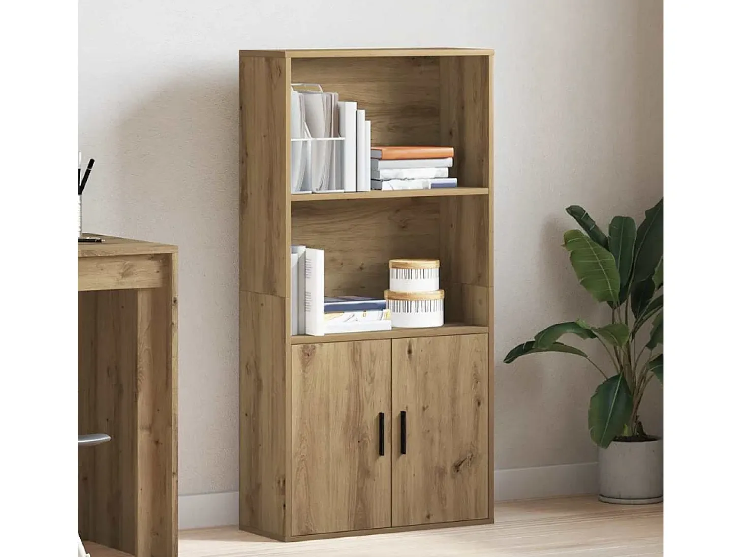 Estantería de madera de ingeniería roble artisan 60x24x120 cm