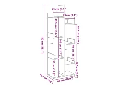 Estantería de madera de ingeniería roble artisan 48x25,5x140 cm