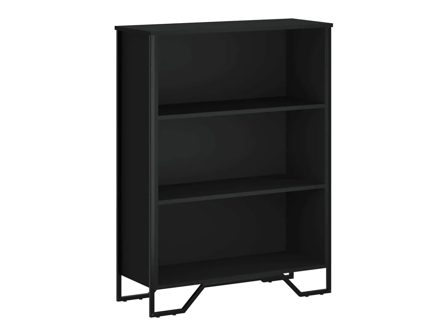 Estantería de madera de ingeniería negra 80x31x106 cm