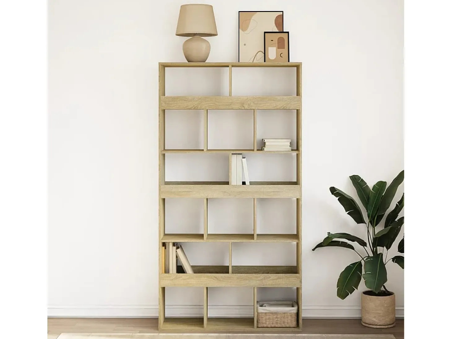 Estantería de madera de ingeniería roble Sonoma 100x33x187,5 cm