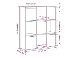 Estantería de madera de ingeniería roble negro 89x24x101,5 cm