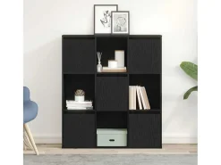 Estantería de madera de ingeniería roble negro 89x24x101,5 cm