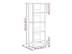 Estantería de madera de ingeniería roble Sonoma 50x31x137,5 cm