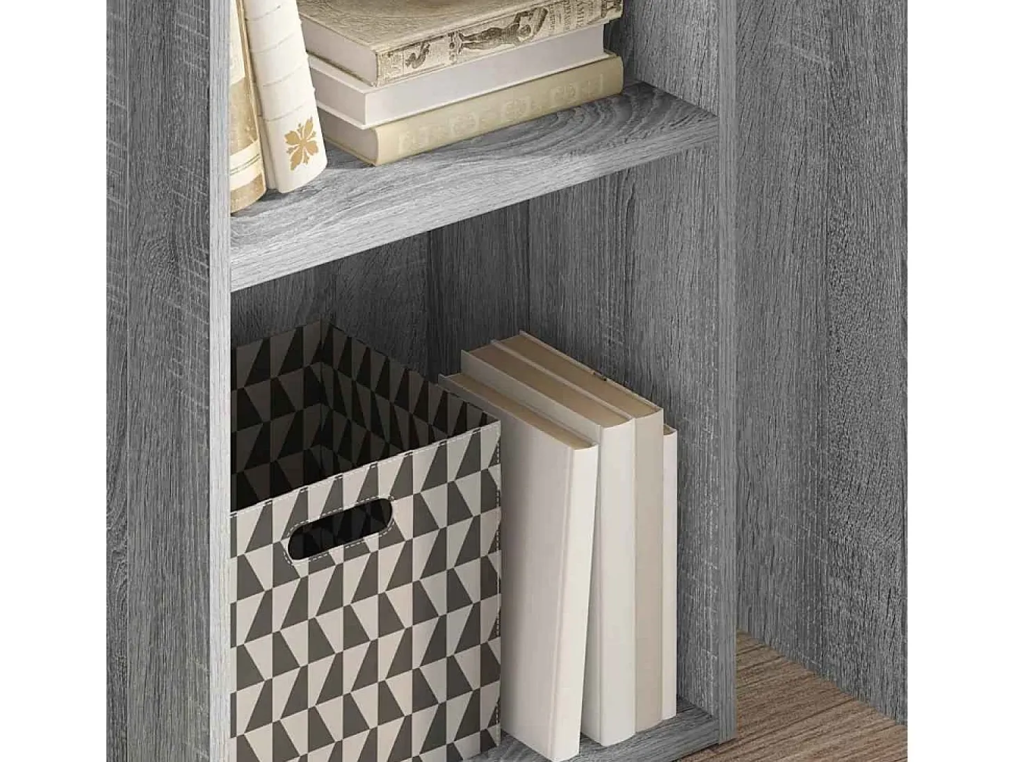 Estantería de madera de ingeniería gris Sonoma 40x30x77 cm