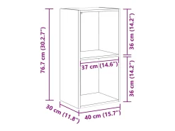 Estantería de madera de ingeniería gris Sonoma 40x30x77 cm