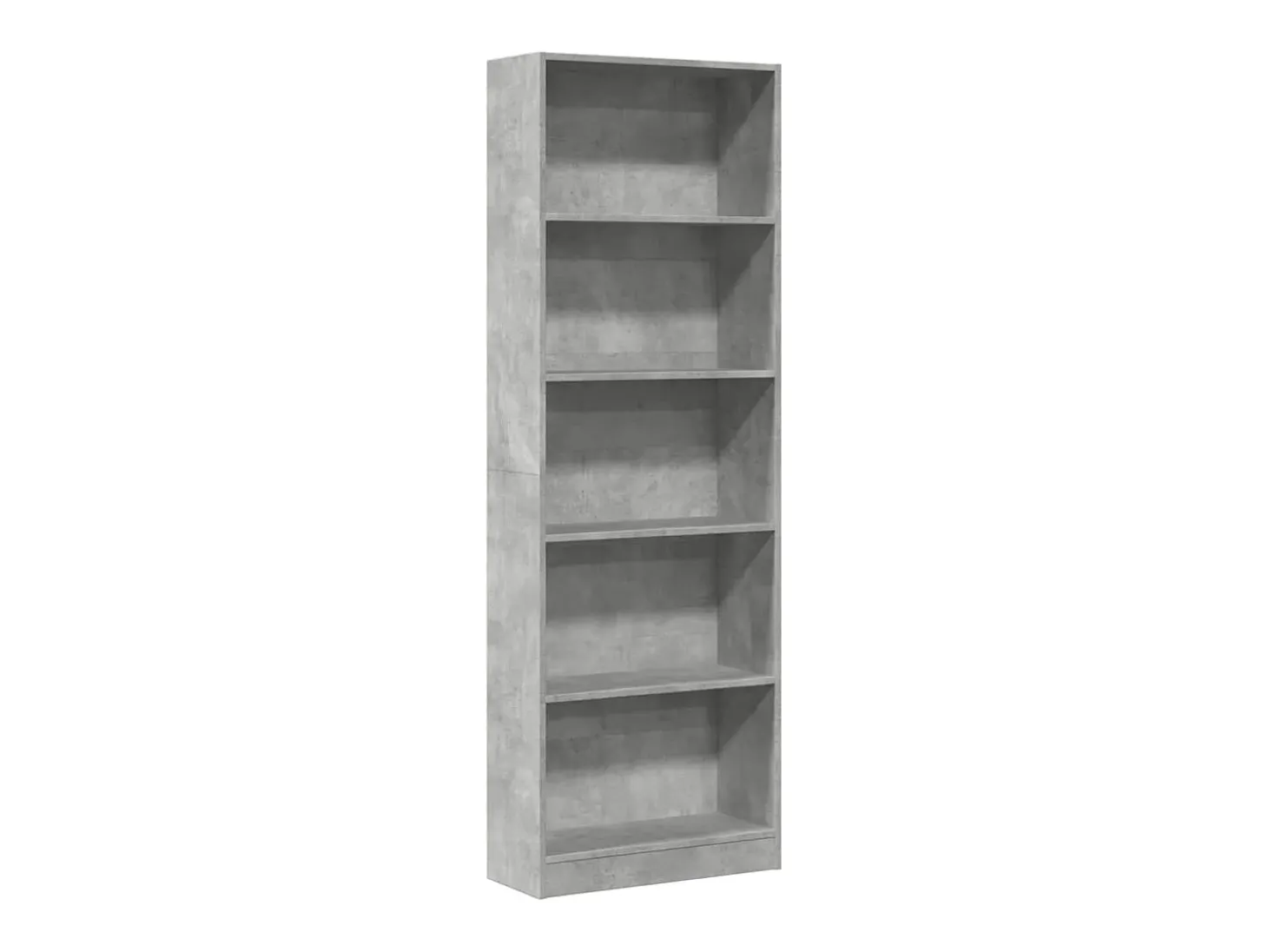 Estantería de madera de ingeniería gris hormigón 60x24x176 cm