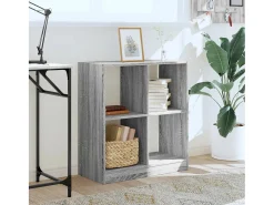 Estantería de madera de ingeniería gris Sonoma 68,5x32x75 cm