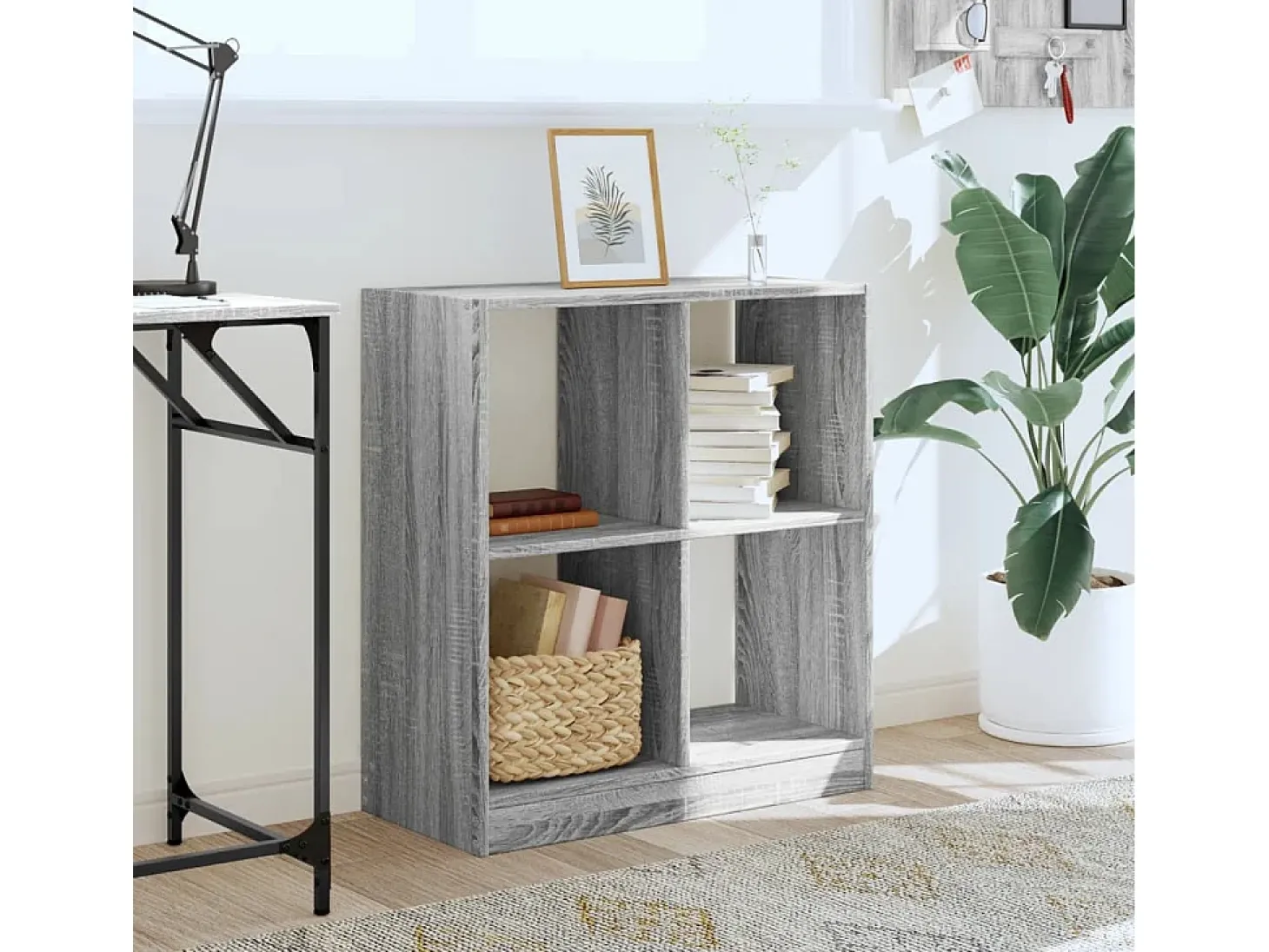 Estantería de madera de ingeniería gris Sonoma 68,5x32x75 cm