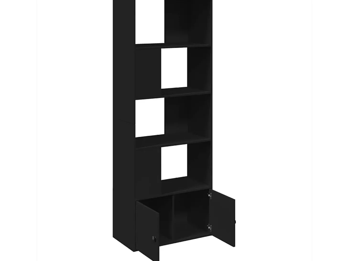 Estantería de madera de ingeniería negra 70x36x189 cm