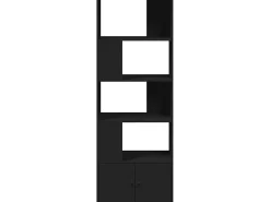 Estantería de madera de ingeniería negra 70x36x189 cm