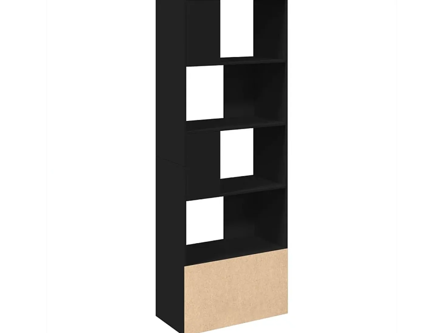 Estantería de madera de ingeniería negra 70x36x189 cm