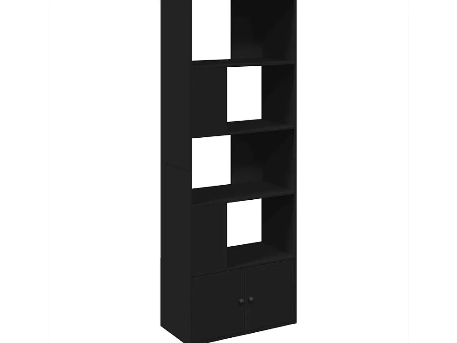 Estantería de madera de ingeniería negra 70x36x189 cm