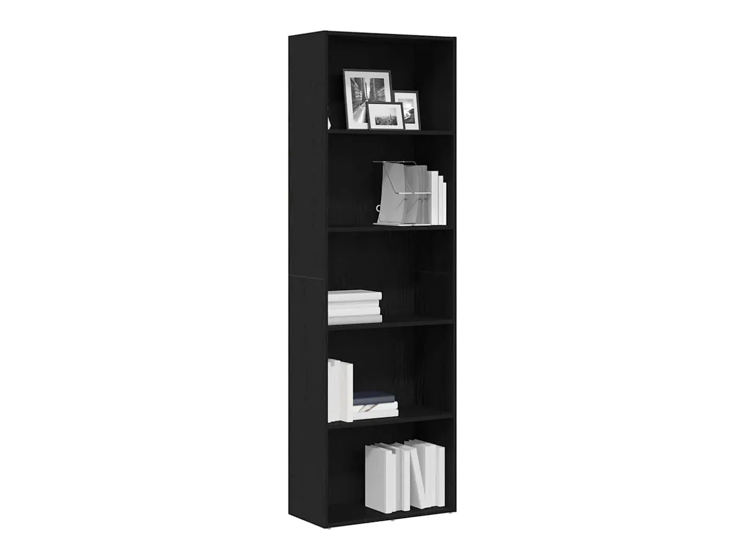 Estantería de madera de roble negro 60x30x189 cm