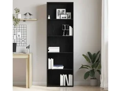 Estantería de madera de roble negro 60x30x189 cm