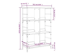 Estantería de madera ingeniería marrón roble 78,5x33x117,5 cm