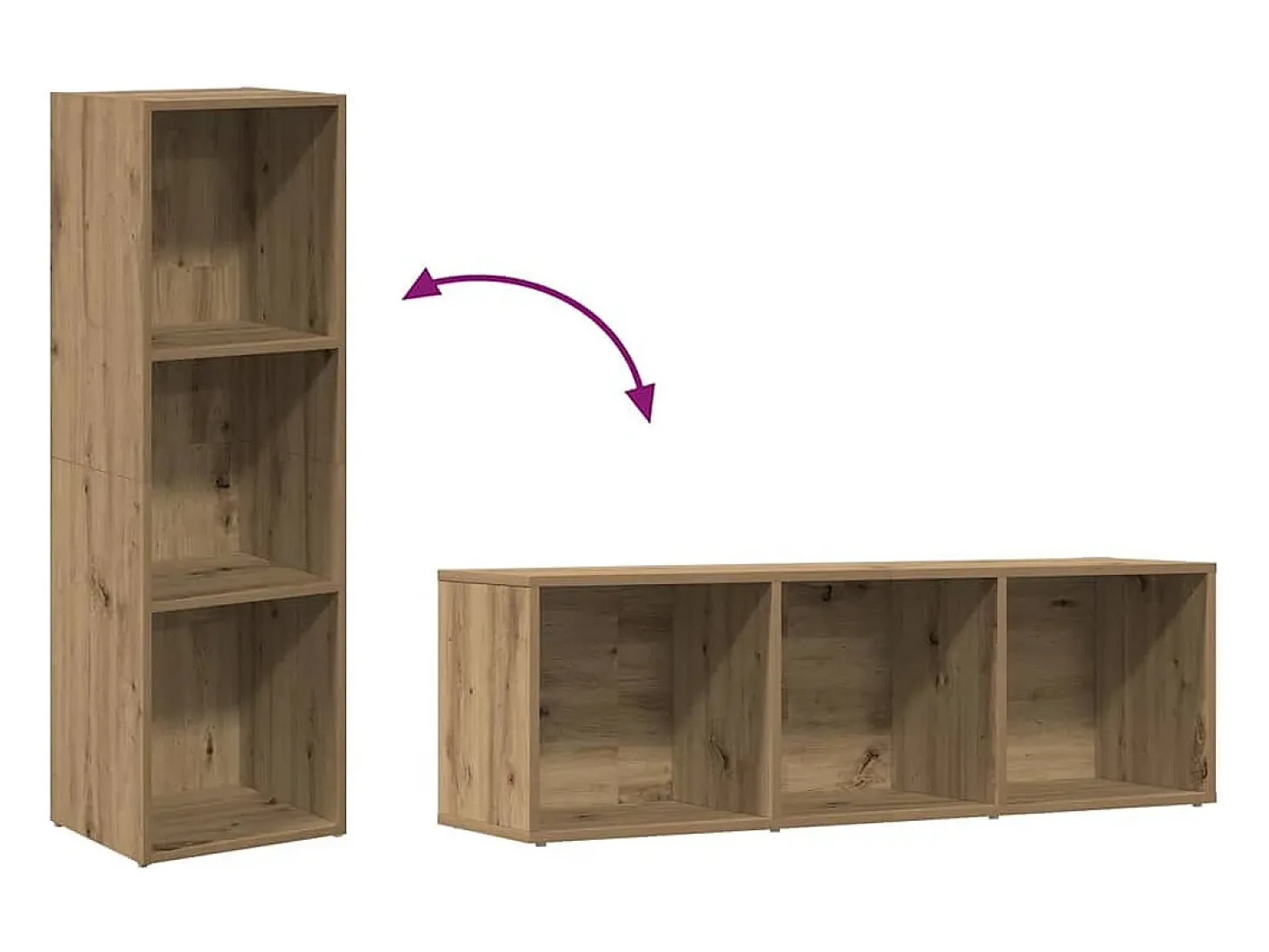 Estantería de madera ingeniería roble artisan 36x30x114 cm