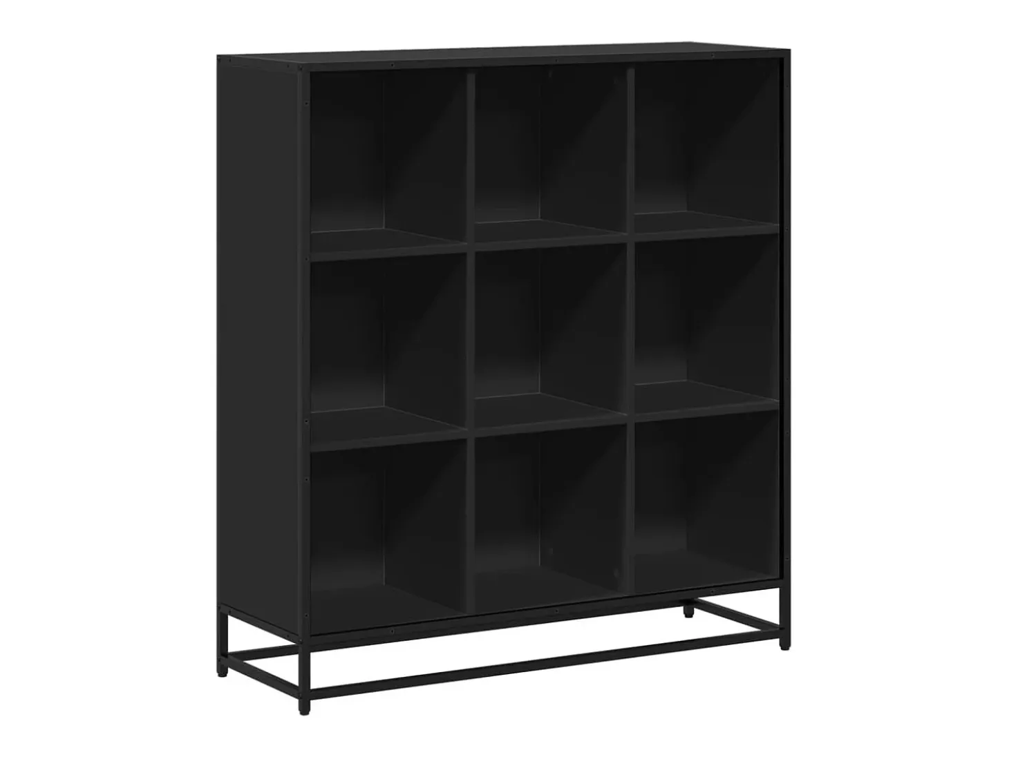 Estantería de madera ingeniería y metal negro 97,5x33x107,5 cm