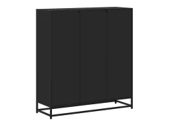 Estantería de madera ingeniería y metal negro 97,5x33x107,5 cm