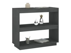 Estantería de madera maciza de pino gris 80x35x71 cm