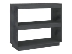 Estantería de madera maciza de pino gris 80x35x71 cm