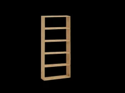 Estantería de madera maciza con 4 estantes blanco - SAURA - DECOWOOD