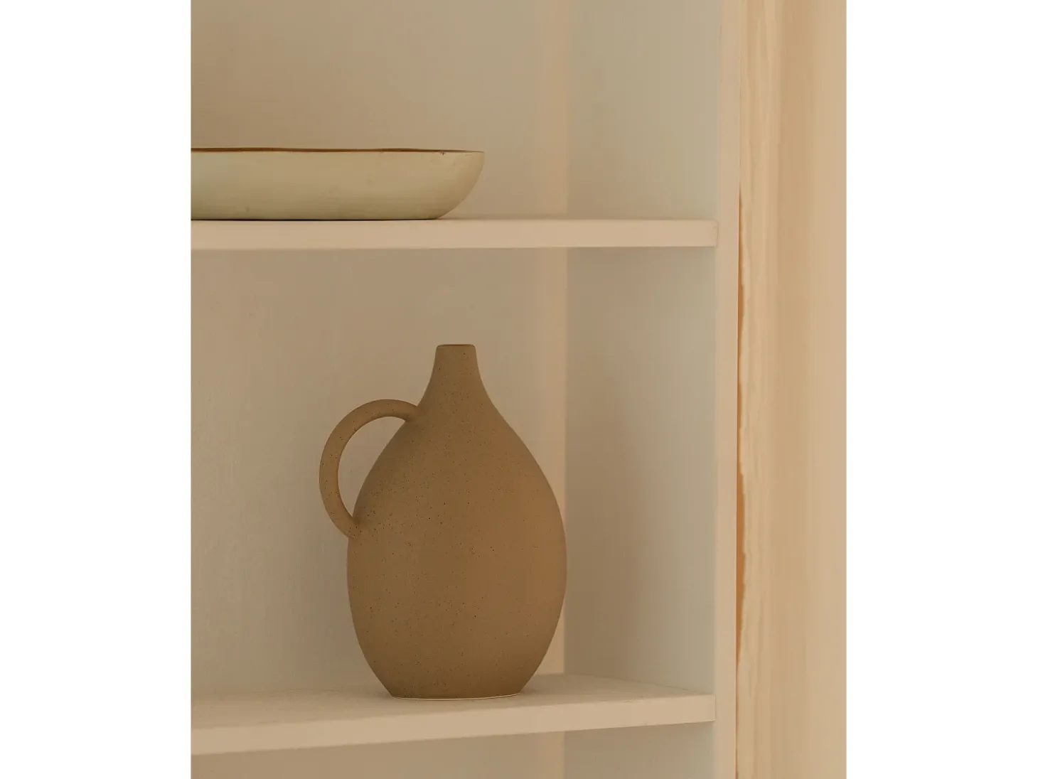 Estantería de madera maciza con 4 estantes blanco - SAURA - DECOWOOD