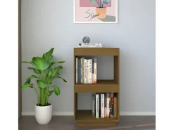 Estantería de madera maciza de pino marrón miel 40x35x71 cm