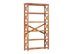 Estantería de madera maciza acacia acabado miel 100x30x180 cm