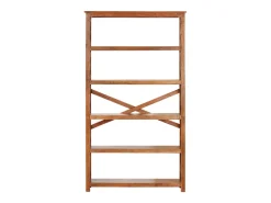 Estantería de madera maciza acacia acabado miel 100x30x180 cm