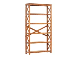 Estantería de madera maciza acacia acabado miel 100x30x180 cm