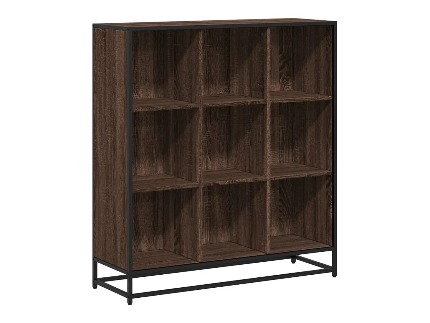 Estantería de madera y metal marrón roble 97,5x33x107,5 cm