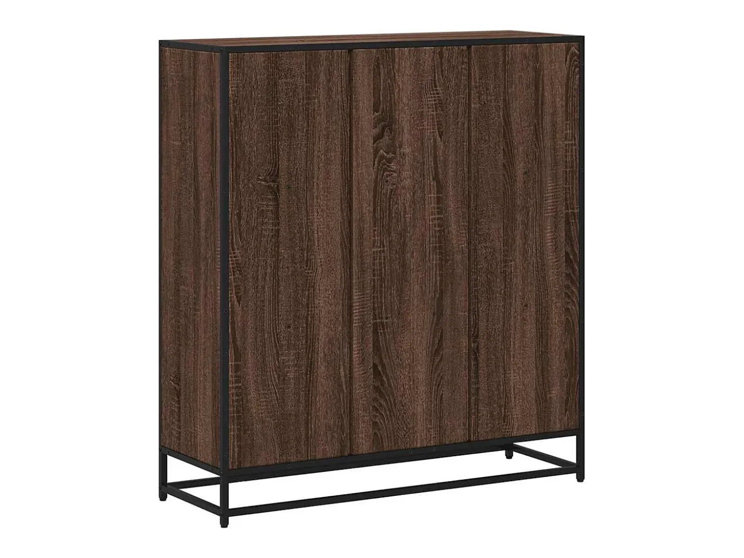 Estantería de madera y metal marrón roble 97,5x33x107,5 cm
