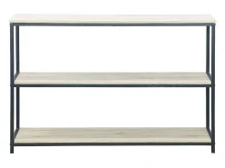 Estantería de metal y con efecto madera y 3 niveles, 120cm negro
