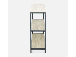 Estantería de metal y con efecto madera y 3 niveles, 120cm negro