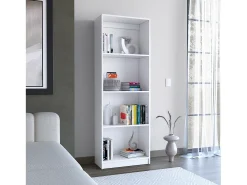 Estantería de Oficina Home en Melamina con 4 estantes abiertos Blanco