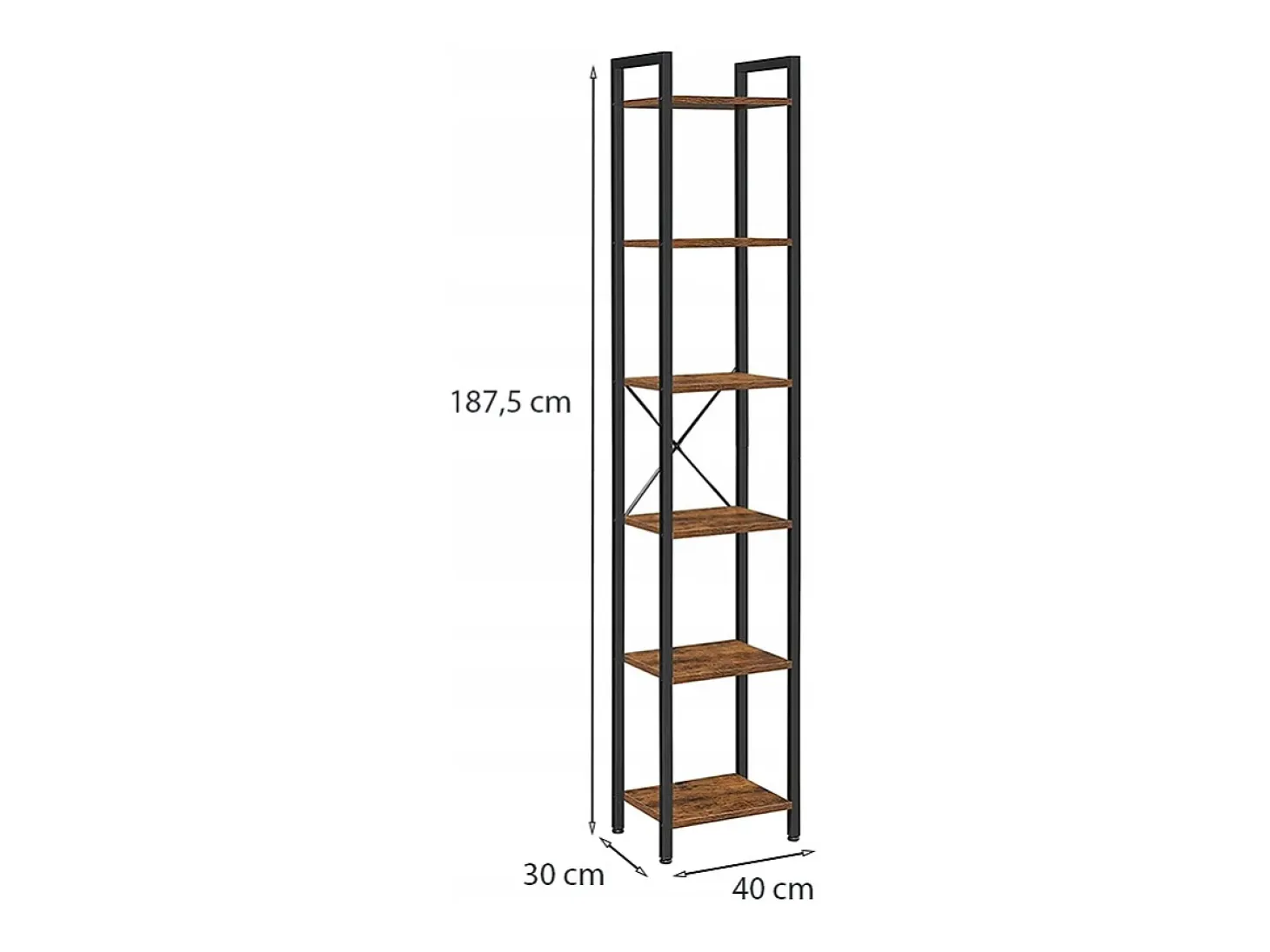 ESTANTERÍA DE OFICINA PARA LIBROS BIBLIOTECA ALTA LOFT INDUSTRIAL COLUMNA VINTAGE