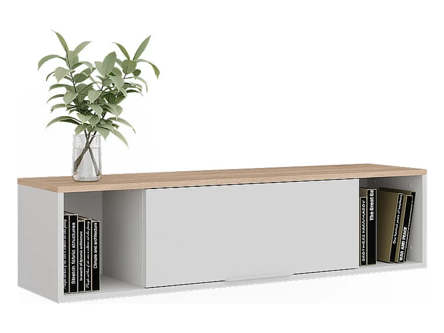 Estantería de pared blanco/sonoma 120x30x30 betti
