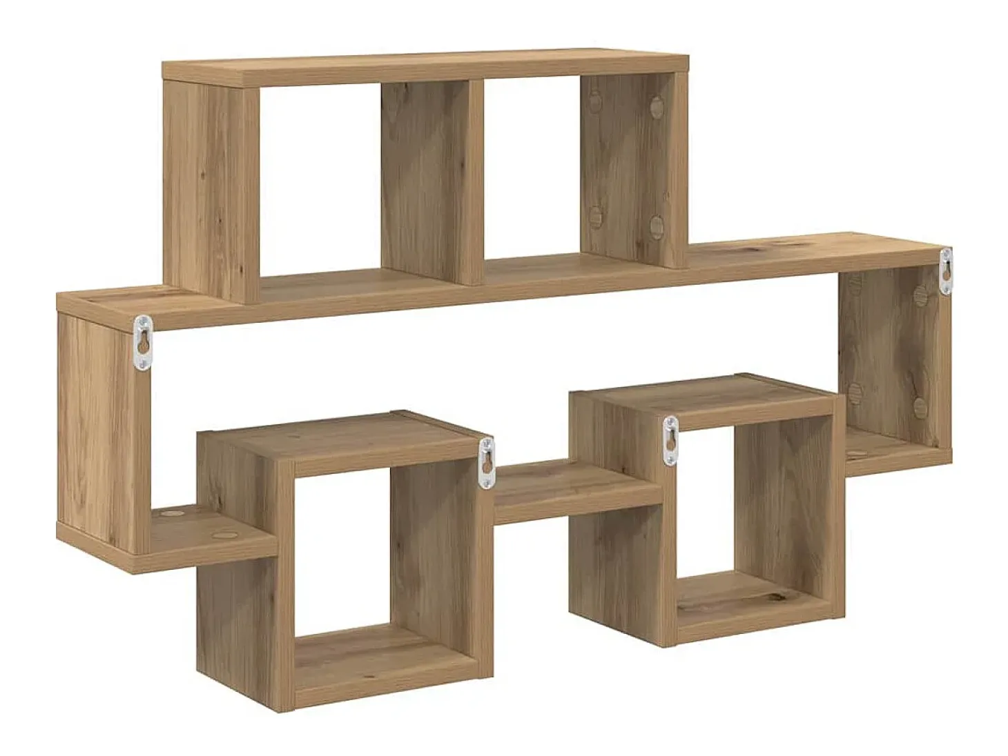 Estantería de pared con balda, roble hecho a mano, 82 x 15 x 51 cm