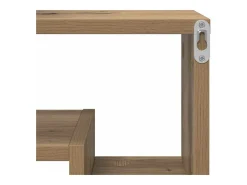 Estantería de pared con balda, roble hecho a mano, 82 x 15 x 51 cm