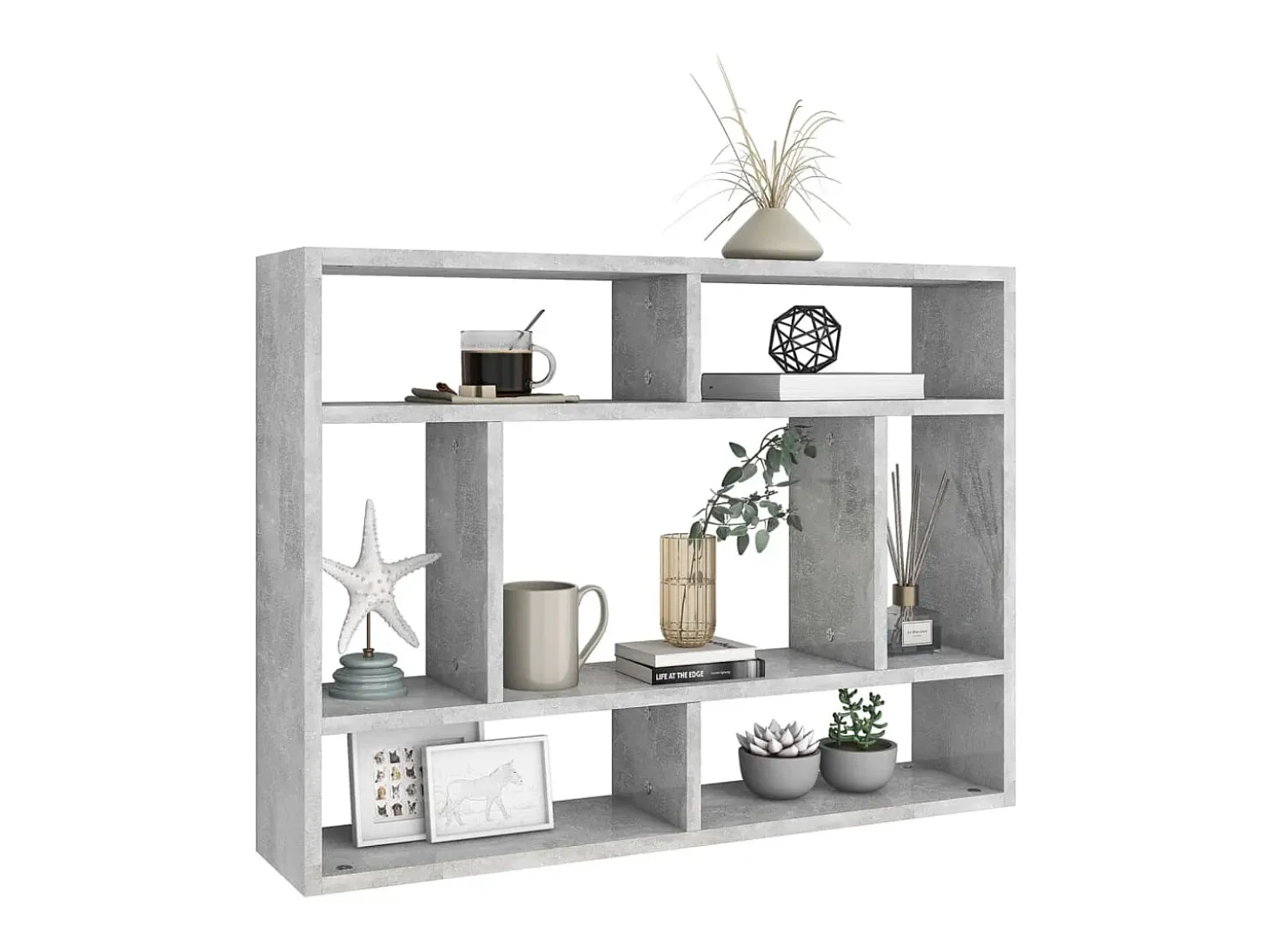 Estantería de pared contrachapada gris hormigón 75x16x55 cm ES87499