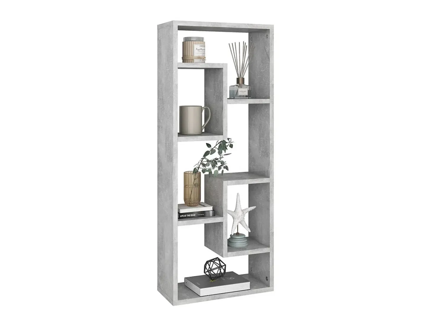 Estantería de pared contrachapada gris hormigón 36x16x90 cm ES23294