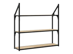 Estantería de pared de 3 niveles roble Sonoma 80x21x78,5 cm