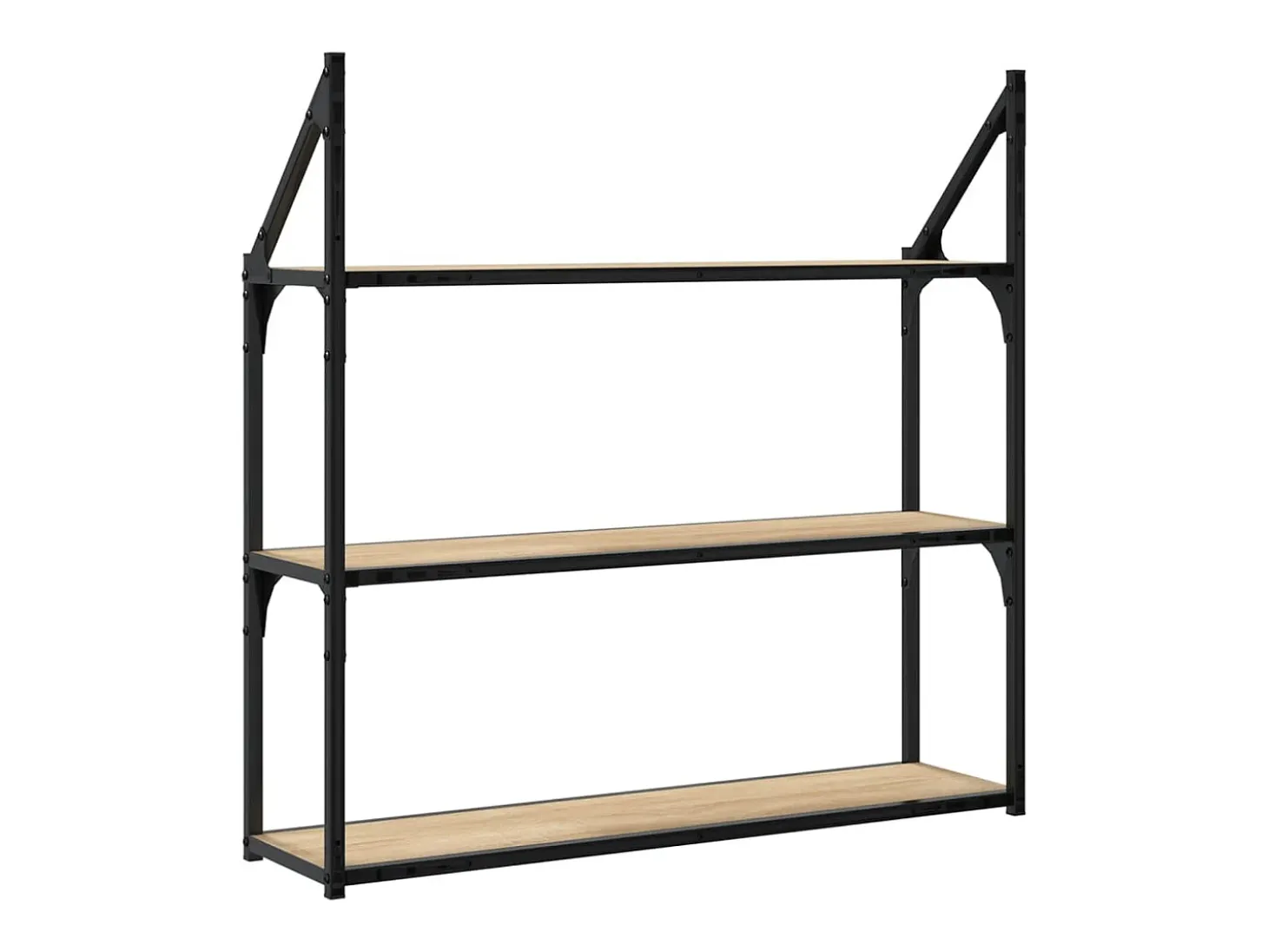 Estantería de pared de 3 niveles roble Sonoma 80x21x78,5 cm