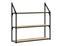 Estantería de pared de 3 niveles roble Sonoma 80x21x78,5 cm