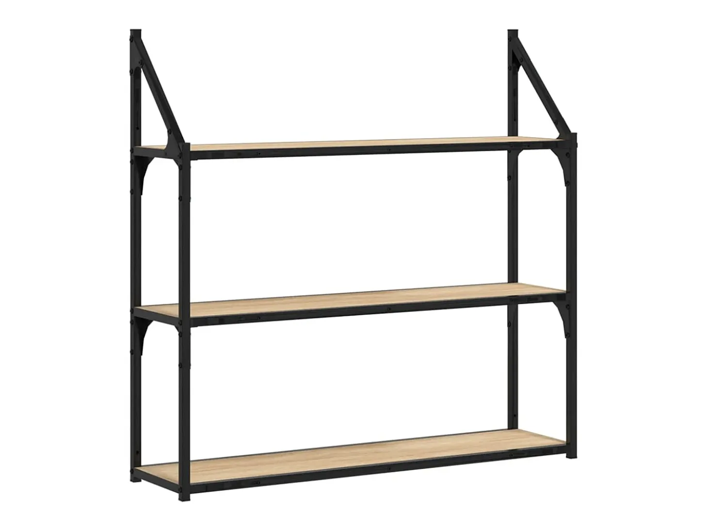Estantería de pared de 3 niveles roble Sonoma 80x21x78,5 cm