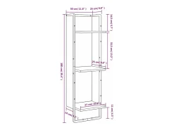 Estantería de pared de 3 niveles roble Sonoma 30x25x100 cm
