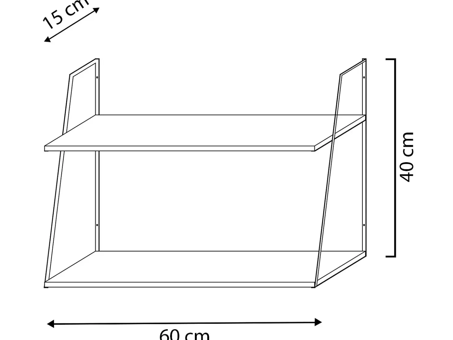 Estantería de pared Eloi de 2 niveles Gris
