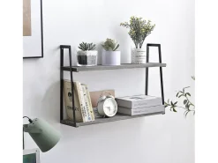 Estantería de pared Eloi de 2 niveles Gris