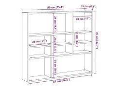 Estantería de pared madera contrachapada blanco 90x16x78 cm