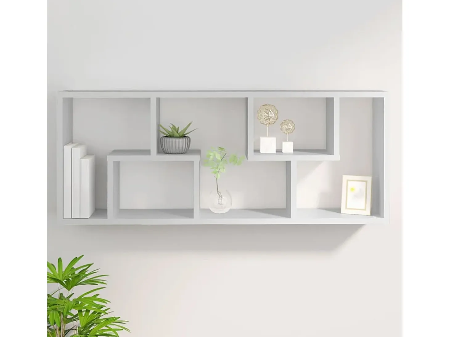 Estantería de pared madera contrachapada blanco 36x16x90 cm